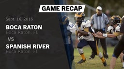 Recap: Boca Raton  vs. Spanish River  2016