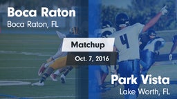 Matchup: Boca Raton Comm. HS vs. Park Vista  2016