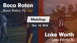 Matchup: Boca Raton Comm. HS vs. Lake Worth  2016