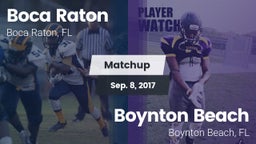 Matchup: Boca Raton Comm. HS vs. Boynton Beach  2017