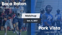 Matchup: Boca Raton Comm. HS vs. Park Vista  2017