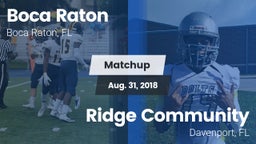 Matchup: Boca Raton Comm. HS vs. Ridge Community  2018