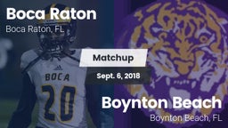 Matchup: Boca Raton Comm. HS vs. Boynton Beach  2018