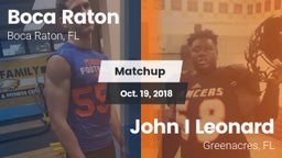 Matchup: Boca Raton Comm. HS vs. John I Leonard  2018