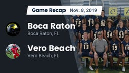 Recap: Boca Raton  vs. Vero Beach  2019