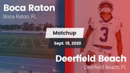 Matchup: Boca Raton HS vs. Deerfield Beach  2020