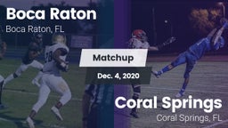 Matchup: Boca Raton HS vs. Coral Springs  2020