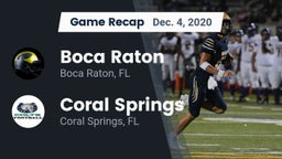 Recap: Boca Raton  vs. Coral Springs  2020