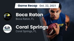 Recap: Boca Raton  vs. Coral Springs  2021