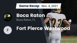 Recap: Boca Raton  vs. Fort Pierce Westwood 2021