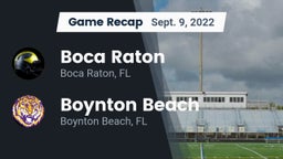 Recap: Boca Raton  vs. Boynton Beach  2022