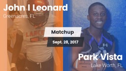 Matchup: John I Leonard High vs. Park Vista  2017