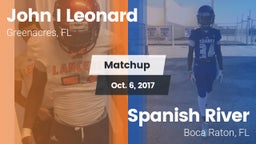 Matchup: John I Leonard High vs. Spanish River  2017