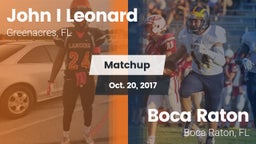 Matchup: John I Leonard High vs. Boca Raton  2017