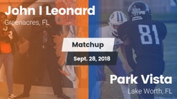 Matchup: John I Leonard High vs. Park Vista  2018