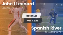 Matchup: John I Leonard High vs. Spanish River  2018