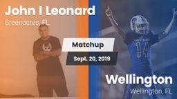 Matchup: John I Leonard High vs. Wellington  2019