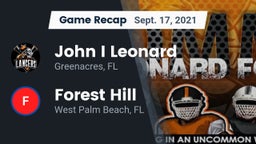 Recap: John I Leonard  vs. Forest Hill  2021