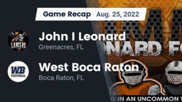 Recap: John I Leonard  vs. West Boca Raton  2022