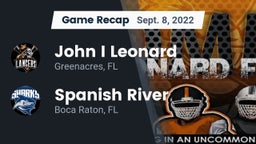 Recap: John I Leonard  vs. Spanish River  2022