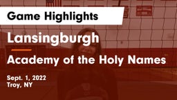 Lansingburgh  vs Academy of the Holy Names Game Highlights - Sept. 1, 2022