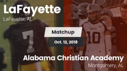 Matchup: LaFayette vs. Alabama Christian Academy  2018