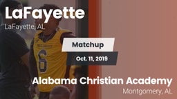 Matchup: LaFayette vs. Alabama Christian Academy  2019