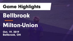 Bellbrook  vs Milton-Union  Game Highlights - Oct. 19, 2019