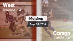 Matchup: West vs. Carson  2016