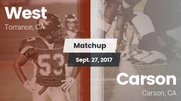 Matchup: West vs. Carson  2017