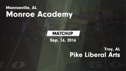 Matchup: Monroe Academy vs. Pike Liberal Arts  2016