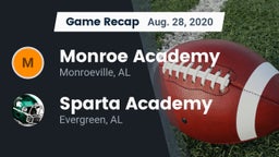 Recap: Monroe Academy  vs. Sparta Academy  2020