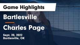 Bartlesville  vs Charles Page  Game Highlights - Sept. 20, 2022