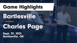 Bartlesville  vs Charles Page  Game Highlights - Sept. 29, 2023