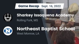 Recap: Sharkey Issaquena Academy  vs. Northeast Baptist School 2022