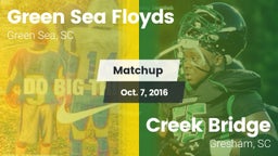 Matchup: Green Sea Floyds vs. Creek Bridge  2016