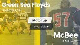 Matchup: Green Sea Floyds vs. McBee  2018