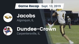 Recap: Jacobs  vs. Dundee-Crown  2019