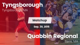 Matchup: Tyngsborough High vs. Quabbin Regional  2015