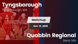 Matchup: Tyngsborough High vs. Quabbin Regional  2018