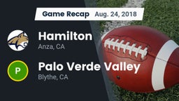 Recap: Hamilton  vs. Palo Verde Valley  2018