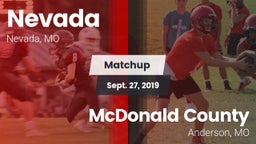 Matchup: Nevada vs. McDonald County  2019