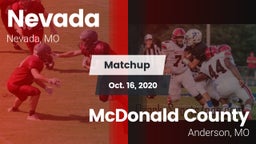 Matchup: Nevada vs. McDonald County  2020