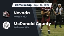 Recap: Nevada  vs. McDonald County  2022