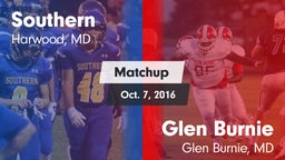 Matchup: Southern vs. Glen Burnie  2016