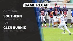 Recap: Southern  vs. Glen Burnie  2016