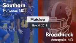 Matchup: Southern vs. Broadneck  2016