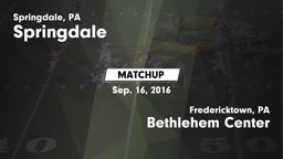 Matchup: Springdale vs. Bethlehem Center  2016