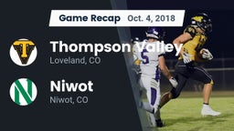 Recap: Thompson Valley  vs. Niwot  2018