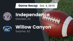 Recap: Independence  vs. Willow Canyon  2019